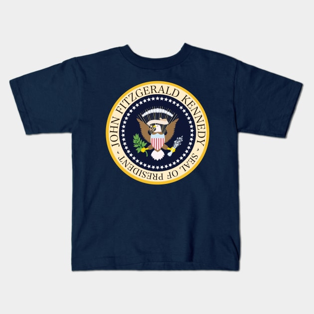 John F Kennedy Presidential Seal (non-official) Kids T-Shirt by thekennedyway